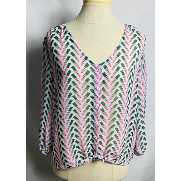 Beautifully Women Blouse Size M 100% Polyester 3/4 sleeves - Picture 1 of 3